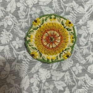 Hand Embroidered Floral Patch